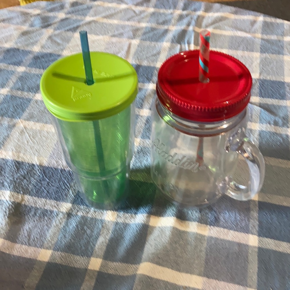 Aladdin jar plastic glass, and Arrow plast…